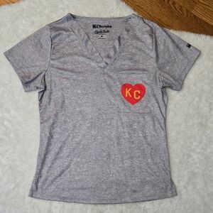 Charlie Hustle Grey Scrub Top, Womens Size Medium